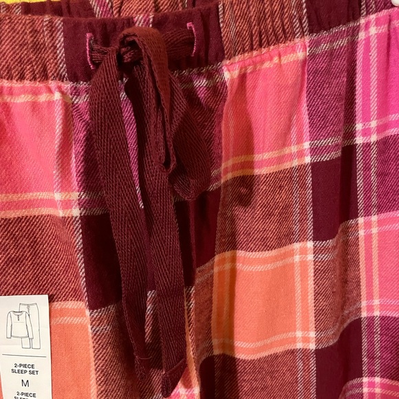 NWT Sonoma Plaid Pj pants in Pink and Peach - Picture 3 of 5